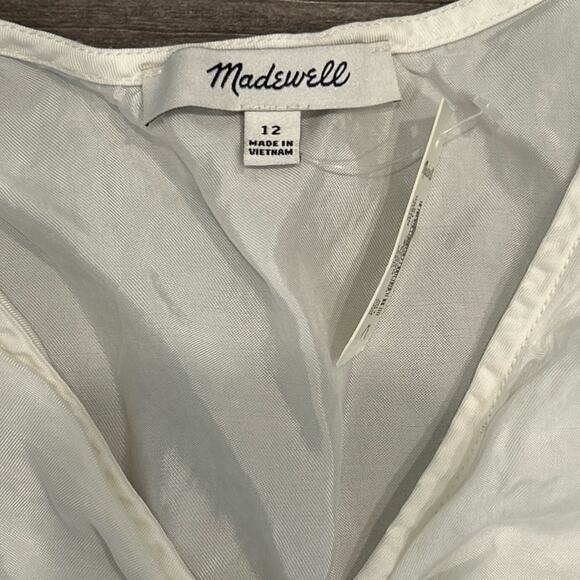 NWT Madewell Brushed Ruched-Front Top in Lighthouse White NN960 Size 12 - Picture 6 of 10